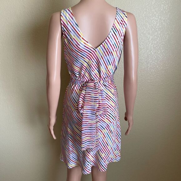 Diane Von Furstenberg Rolanda Fruit Striped Silk Dress Size 6 - Picture 3 of 7